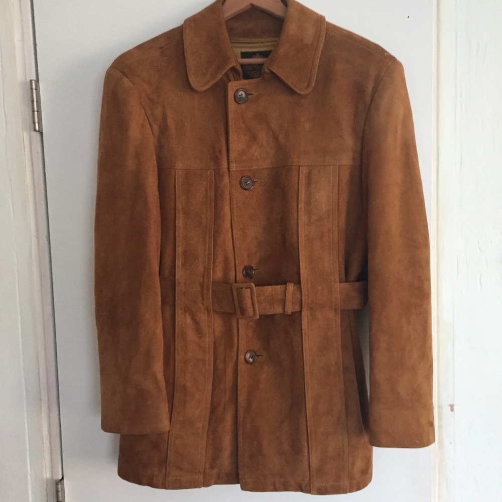 Vintage Tan Genuine Suede Leather Jacket